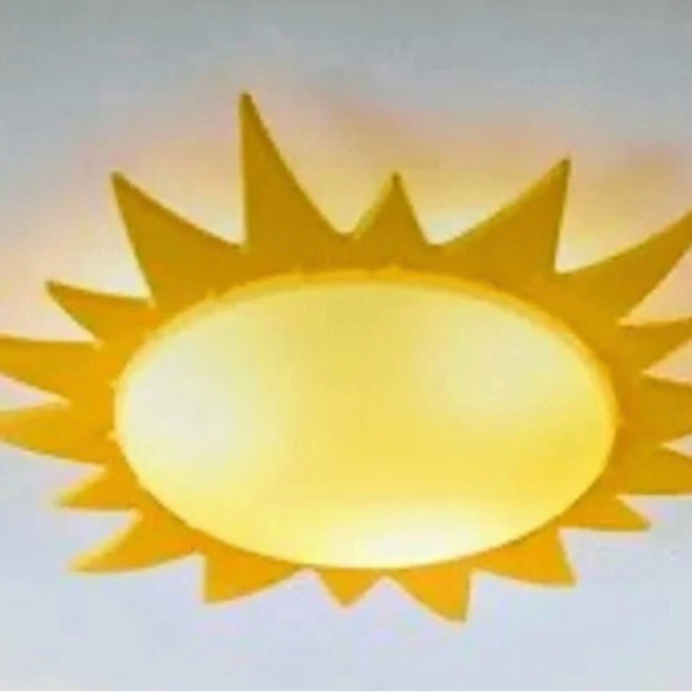 Vintage IKEA Sunburst Yellow Ceiling Light